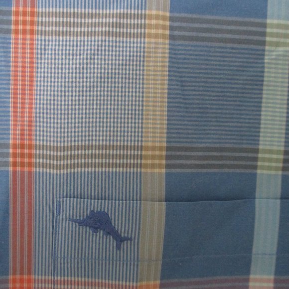 Tommy Bahama Mens L/S Blue Cotton Button Down Casual Shirt - Size 17.5/35 or L - Picture 2 of 3